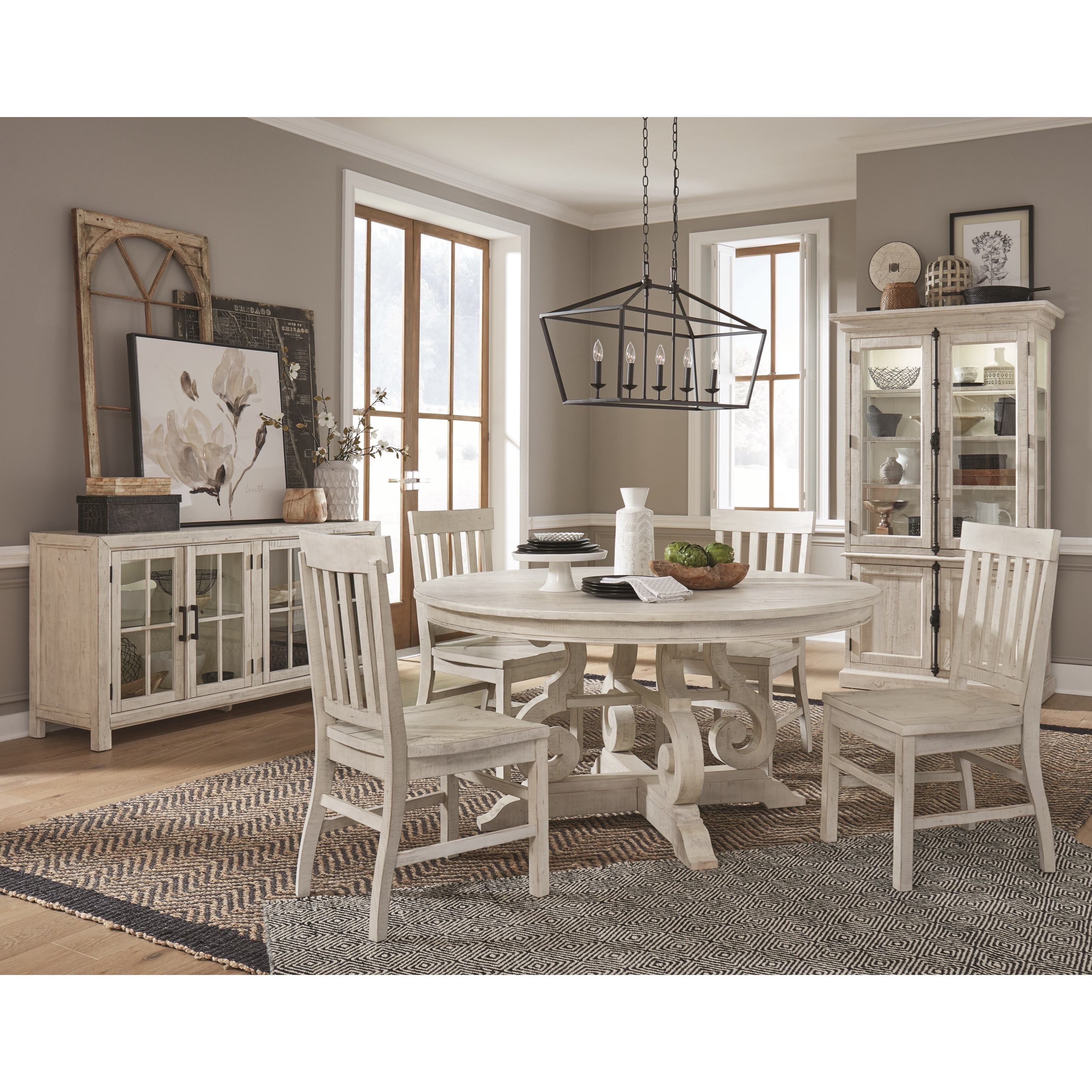 Magnussen Home Bronwyn Dining D4436 23 60 Round Farmhouse Dining Table Reeds Furniture Table Dining formal